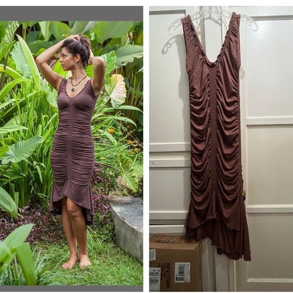 Leom designs hati hati dress in chocolate size large - Picture 1 of 15